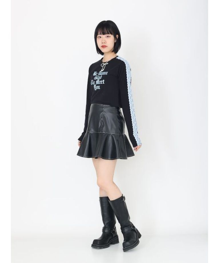 jouetie「シャイニーロゴレースライントップス」|Tシャツ・カットソー|