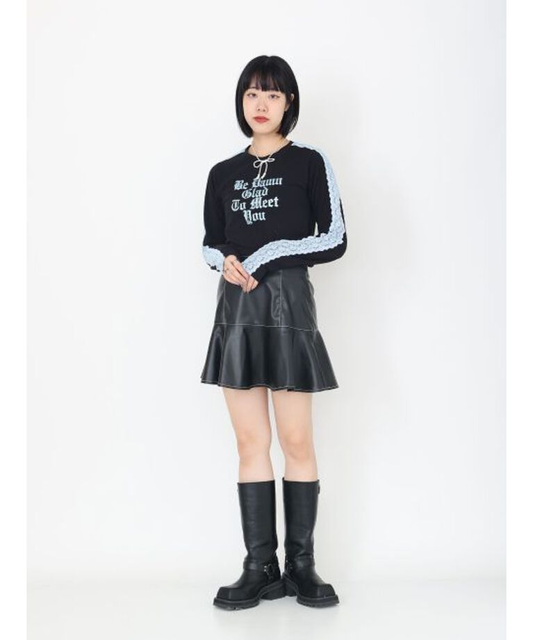 jouetie「シャイニーロゴレースライントップス」|Tシャツ・カットソー|