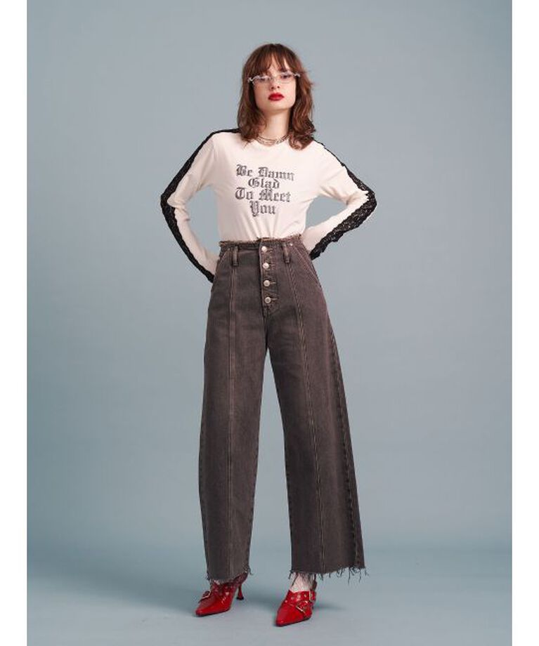 jouetie「シャイニーロゴレースライントップス」|Tシャツ・カットソー|