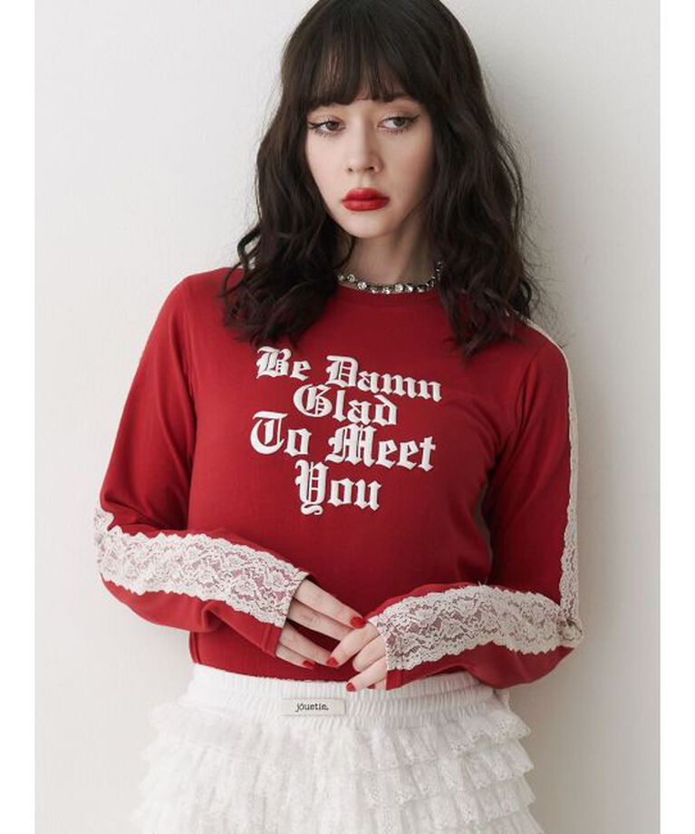 jouetie「シャイニーロゴレースライントップス」|Tシャツ・カットソー|