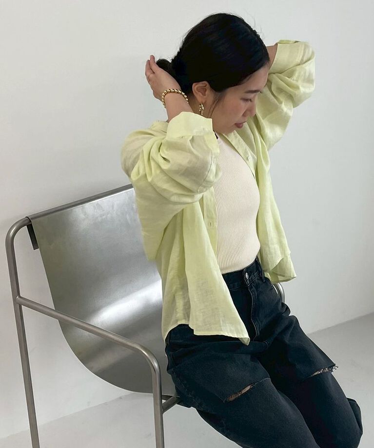 Mila Owen「【セットアップ対応】フレンチリネンオーバーサイズシャツ」|シャツ・ブラウス|