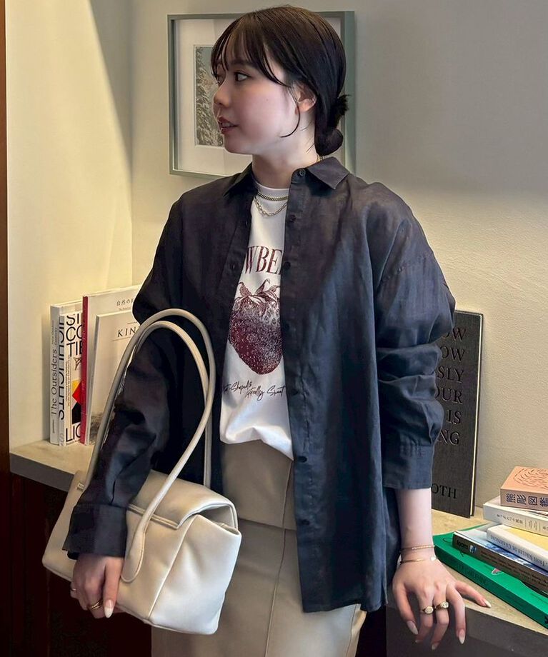 Mila Owen「【セットアップ対応】フレンチリネンオーバーサイズシャツ」|シャツ・ブラウス|CGRY