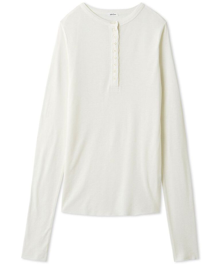 Mila Owen「ウール混ヘンリーネックシアーロンT」|Tシャツ・カットソー|