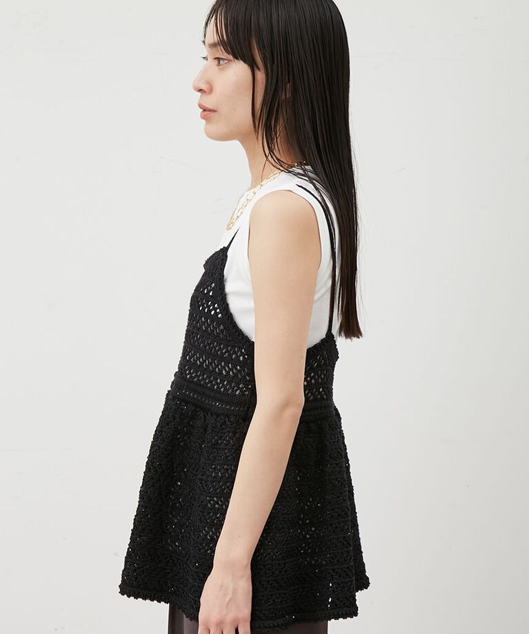 Mila Owen「【ウォッシャブル】クロシェニットキャミ×ノースリトップス」|ニット・セーター|