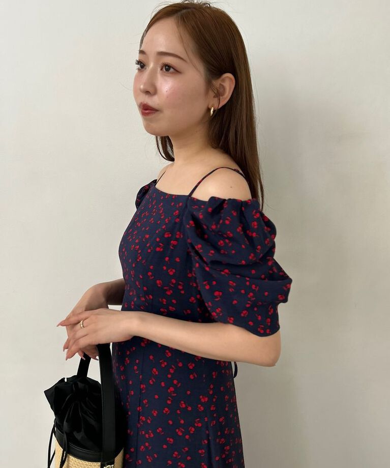 FRAY I.D「フルーツプリント2wayオフショルワンピース」|ワンピース|