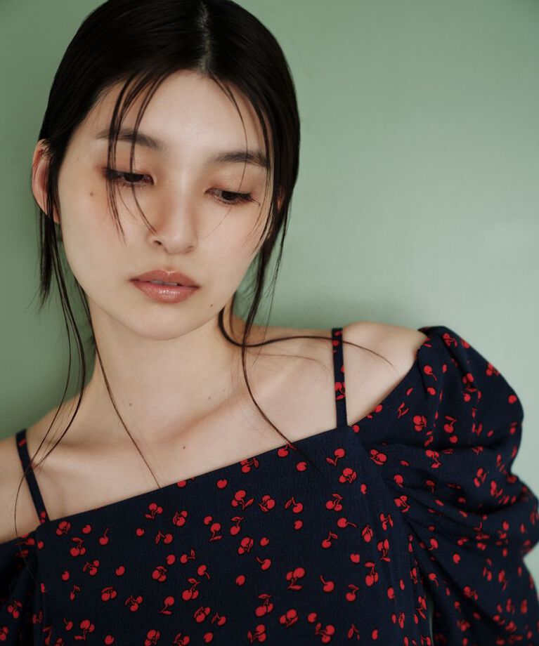 FRAY I.D「フルーツプリント2wayオフショルワンピース」|ワンピース|