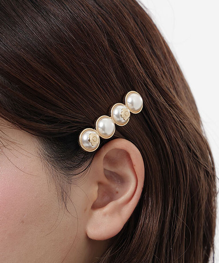MARY QUANT「オーナメント4パール ワニクリップ」|ヘアゴム・シュシュ|ゴールド