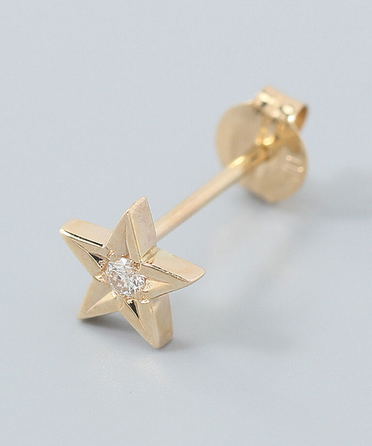JUPITER「【K10】ダイヤモンドスターピアス /片耳」|ピアス|ゴールド