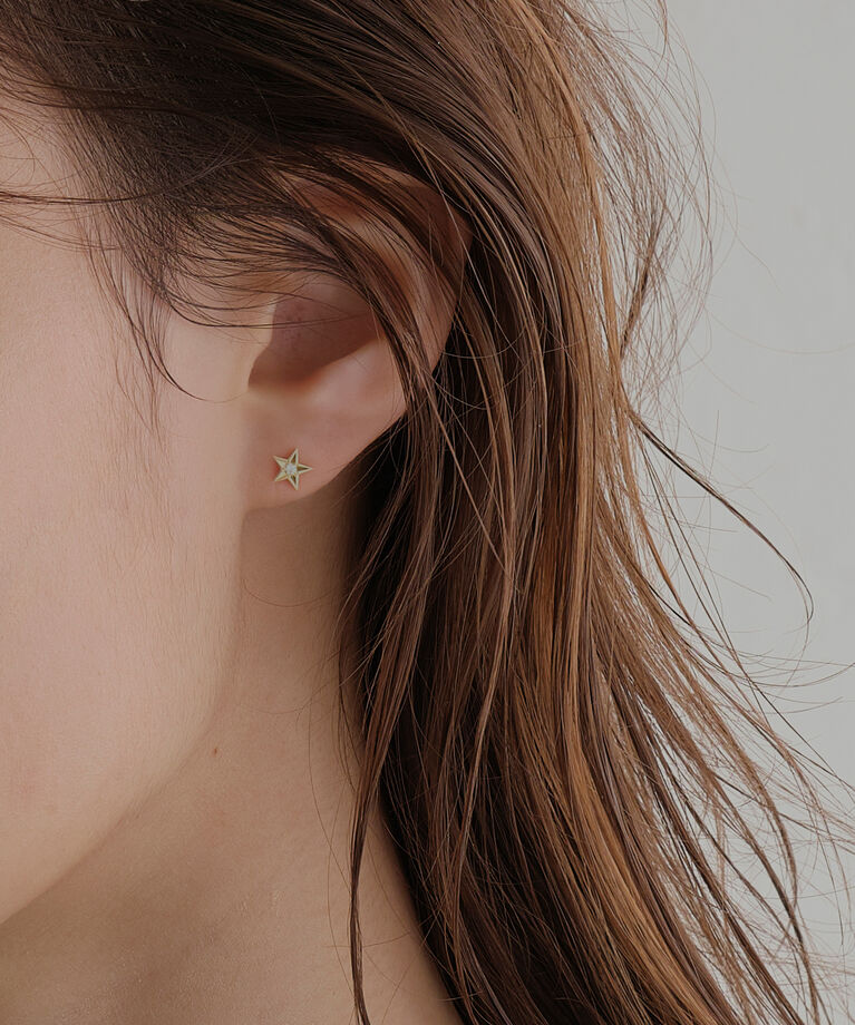 JUPITER「【K10】ダイヤモンドスターピアス /片耳」|ピアス|