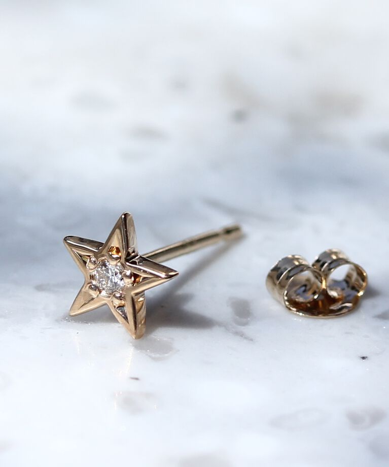JUPITER「【K10】ダイヤモンドスターピアス /片耳」|ピアス|