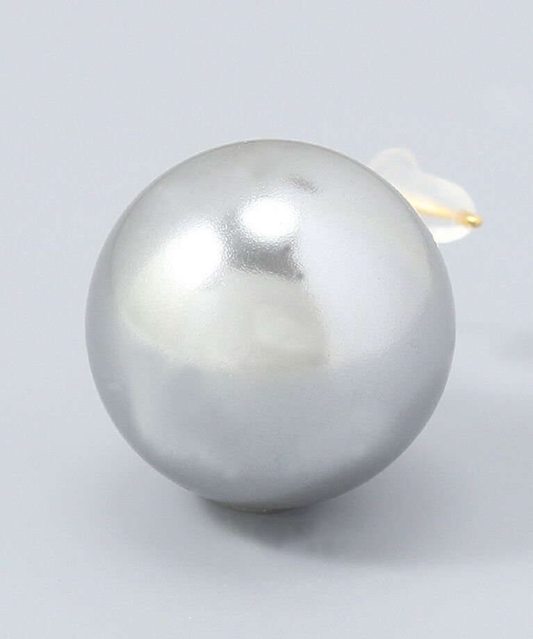Phoebe「ビッグパールフックピアス グレー」|ピアス|