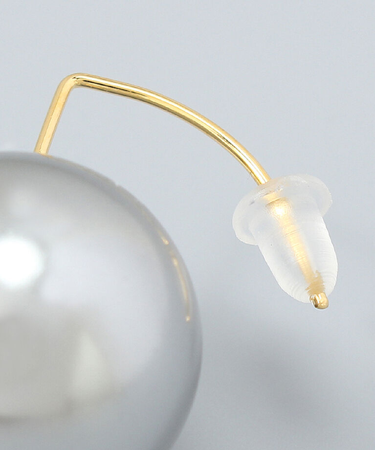 Phoebe「ビッグパールフックピアス グレー」|ピアス|