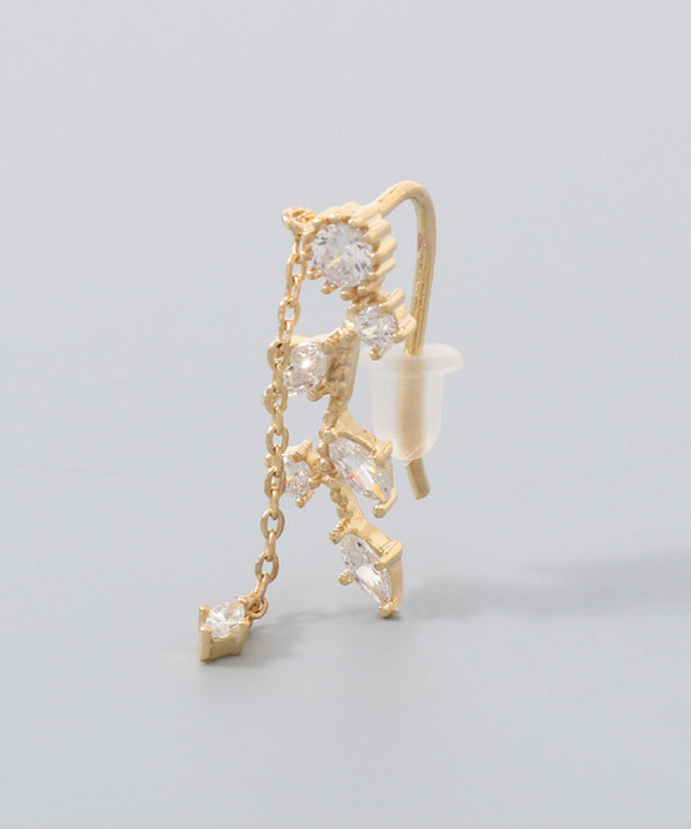 Phoebe「2wayフラワリービジューピアス&イヤリング　ゴールド」|ピアス|
