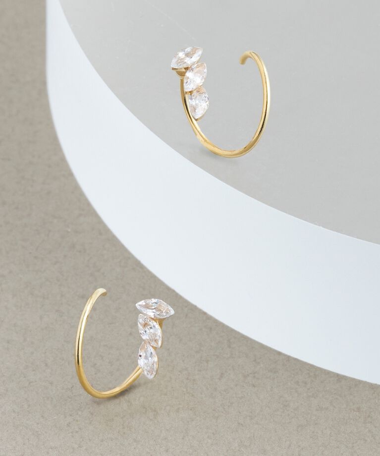 Phoebe「【金属アレルギー対応】ウィングダブルループピアス」|ピアス|ゴールド