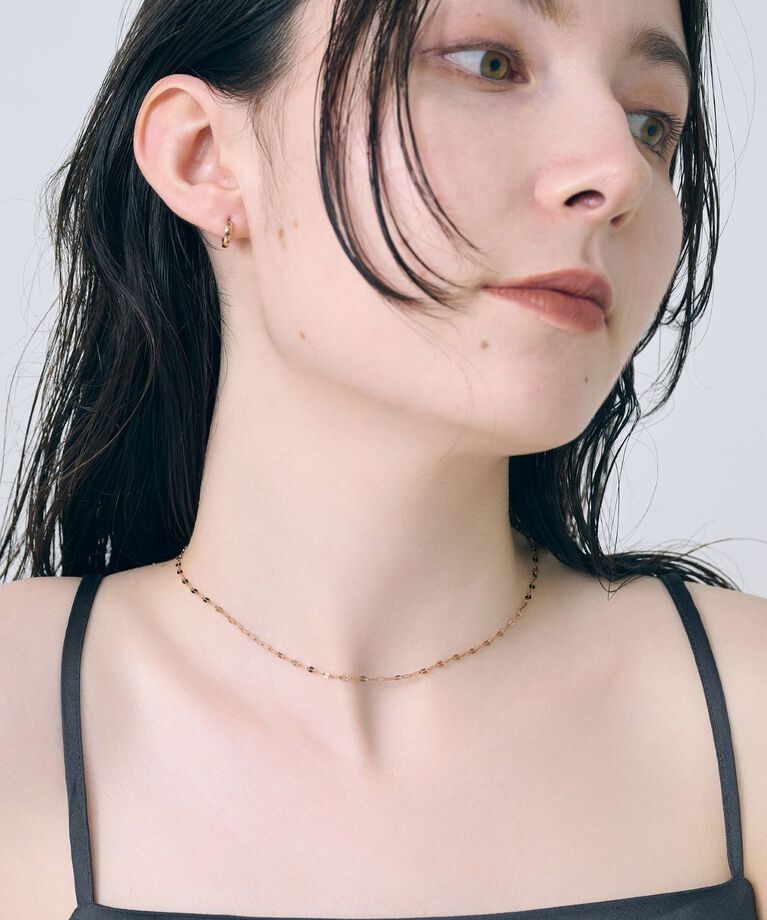 Phoebe「【金属アレルギー対応】ワンタッチメタルフープミニピアス　ローズゴールド/サージカルステンレス」|ピアス|