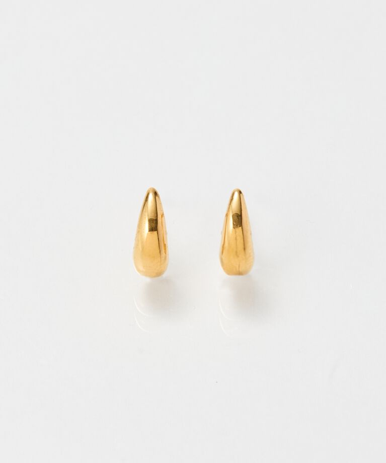 Phoebe「【金属アレルギー対応】ドロップハーフフープミニピアス　ゴールド/サージカルステンレス」|ピアス|
