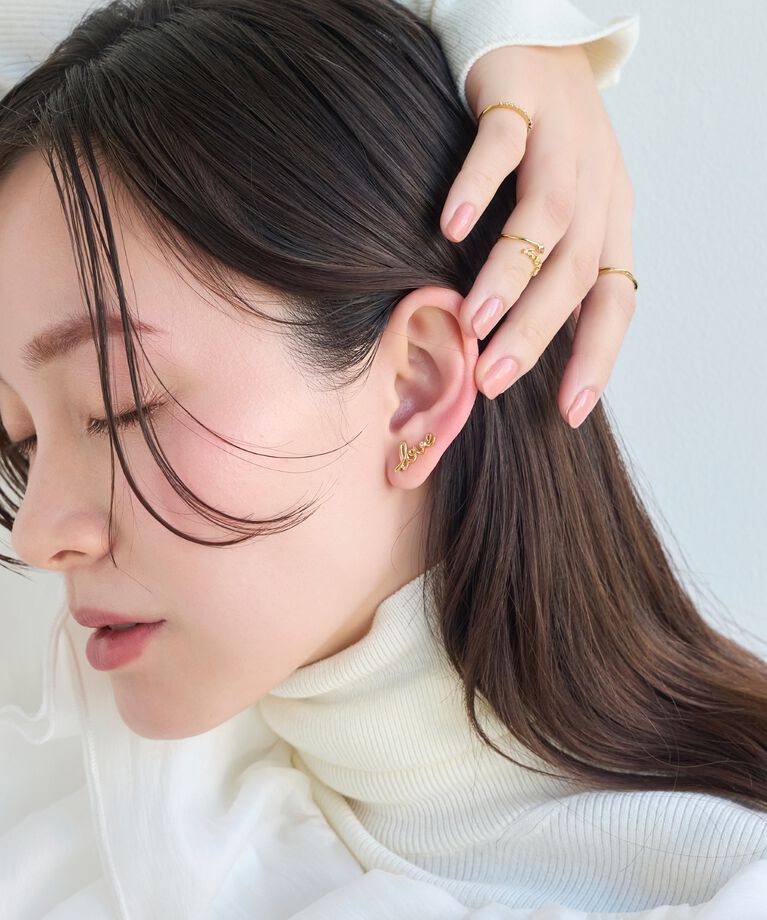 Phoebe「ラッキーレターピアス&イヤリング(ラブ)/片耳」|ピアス|