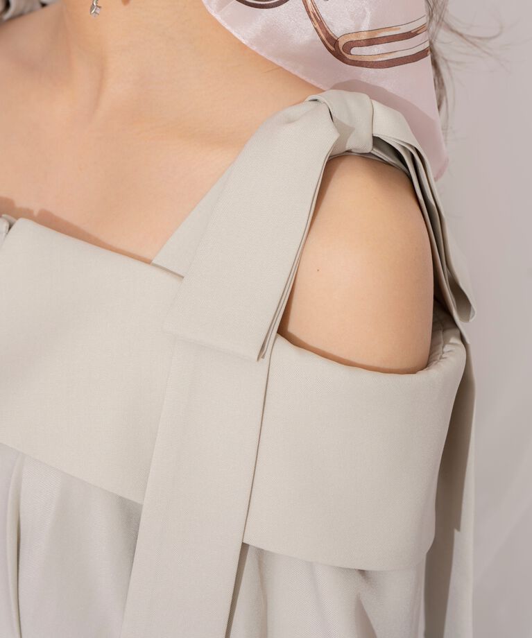 WILLSELECTION「ショルダーリボンタックウエストシャツワンピース」|ワンピース|