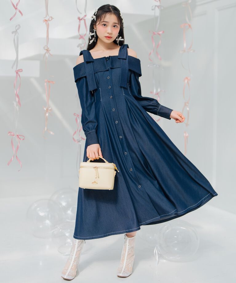 WILLSELECTION「ショルダーリボンタックウエストシャツワンピース」|ワンピース|