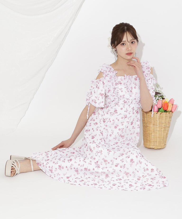WILLSELECTION「ジュイフラワーフリルワンピース」|ワンピース|