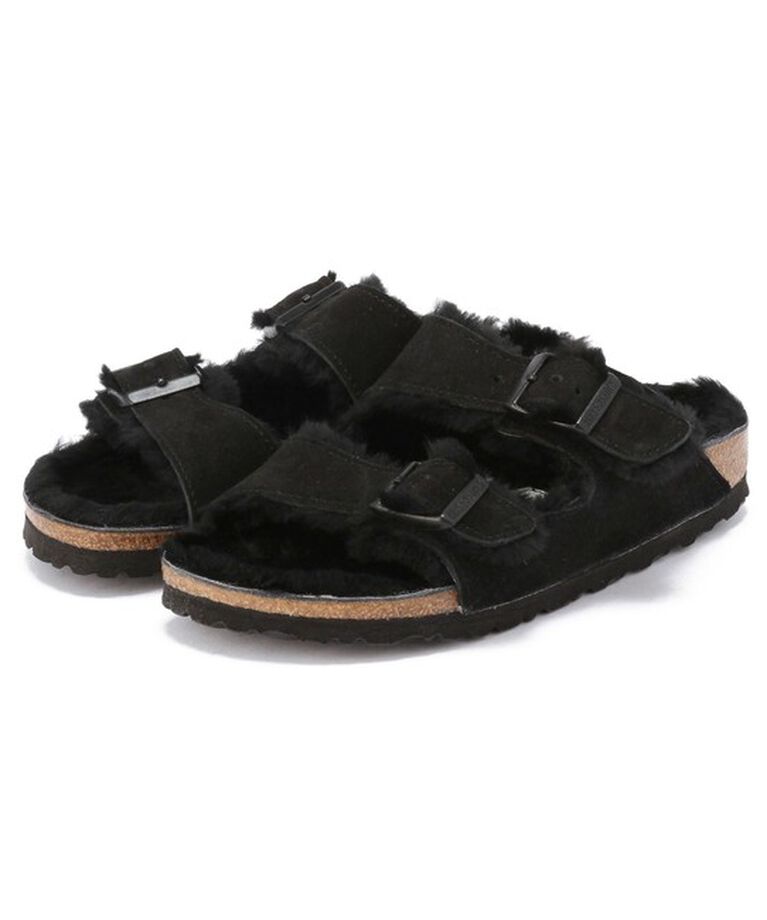 BIRKENSTOCK「【ビルケンシュトック】アリゾナ/ブラック スエードレザー シープスキン/サンダル レディース」|サンダル|