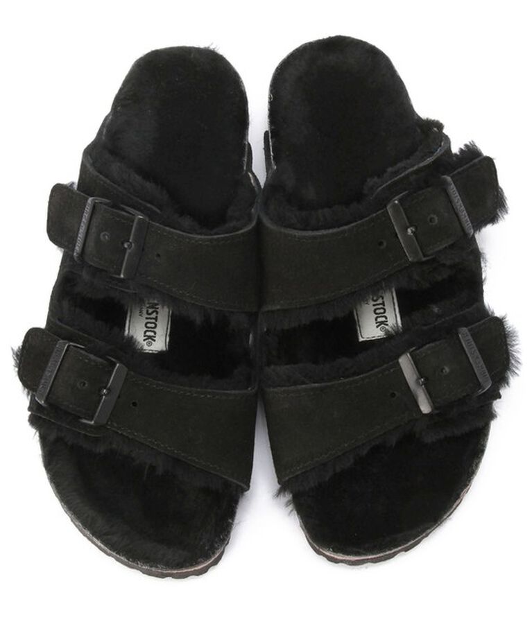BIRKENSTOCK「【ビルケンシュトック】アリゾナ/ブラック スエードレザー シープスキン/サンダル レディース」|サンダル|