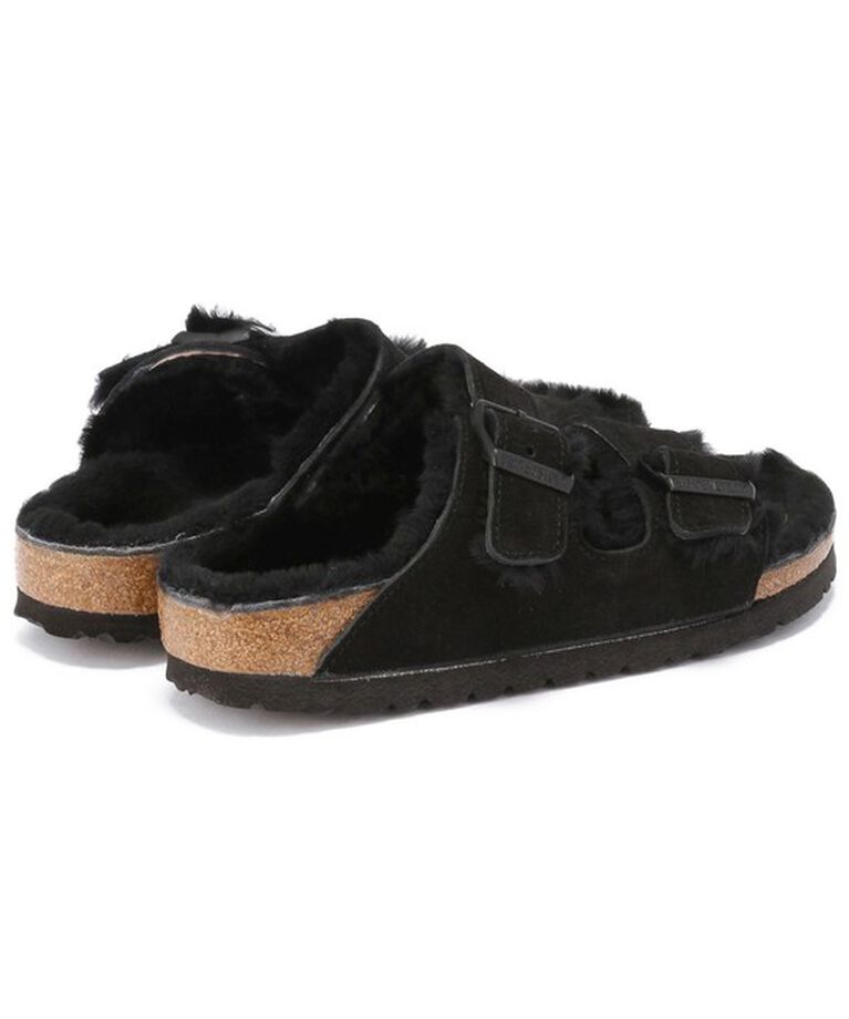 BIRKENSTOCK「【ビルケンシュトック】アリゾナ/ブラック スエードレザー シープスキン/サンダル レディース」|サンダル|