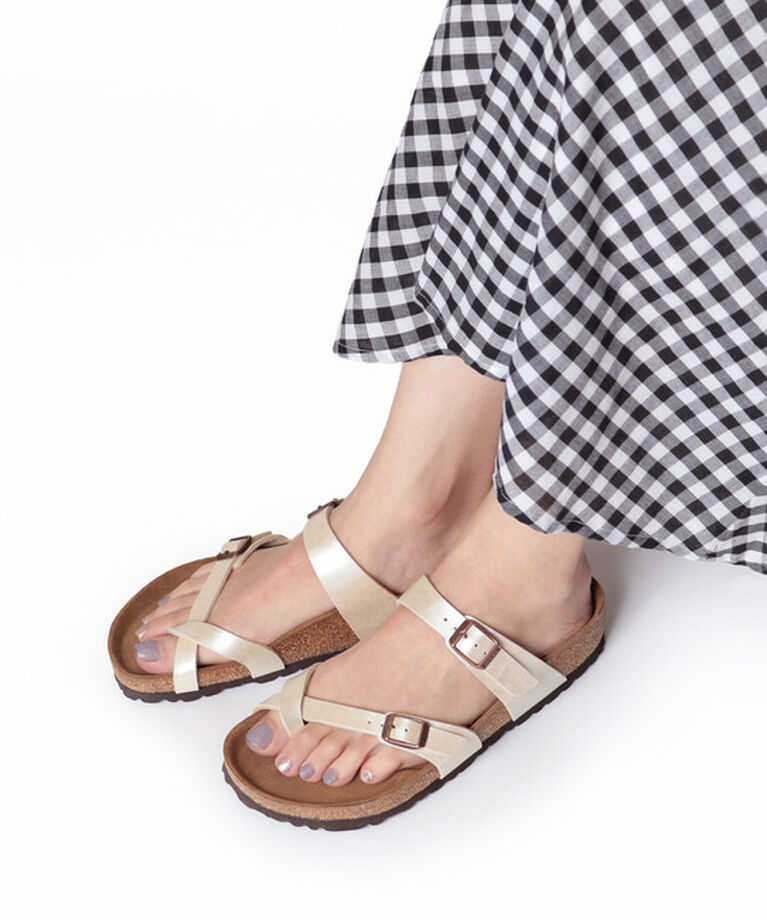 BIRKENSTOCK「【ビルケンシュトック】マヤリ/グレイスフルパールホワイト ビルコフロー/サンダル レディース」|サンダル|