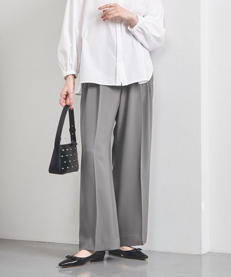 UNITED ARROWS「2タック ワイドパンツ」|スラックス|MD.GRAY