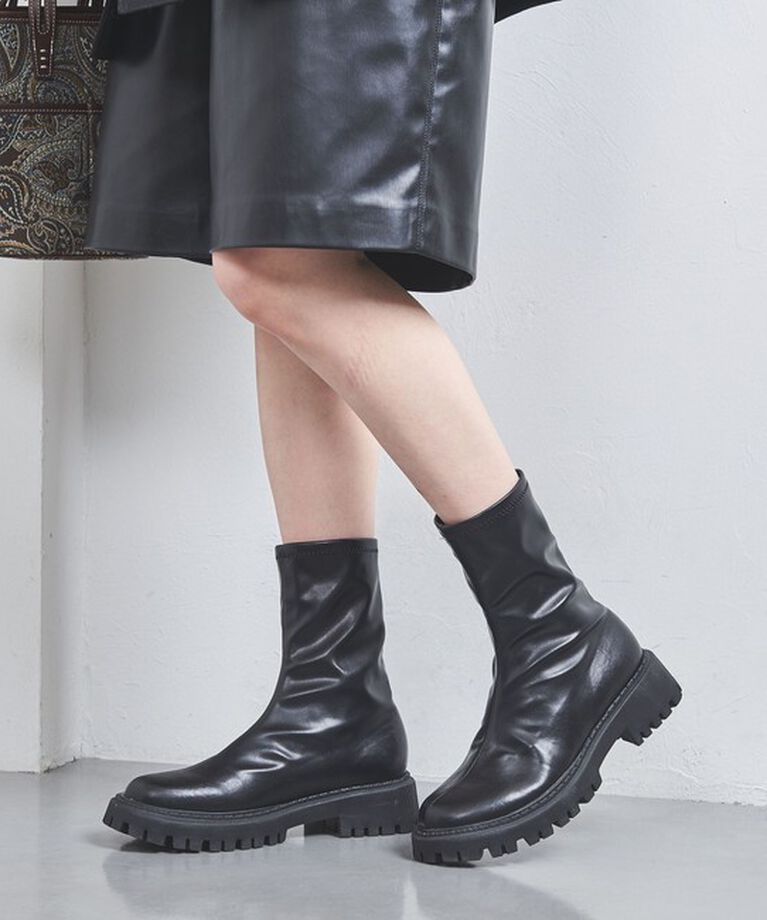 UNITED ARROWS「ストレッチ レインブーツ」|レインシューズ|BLACK