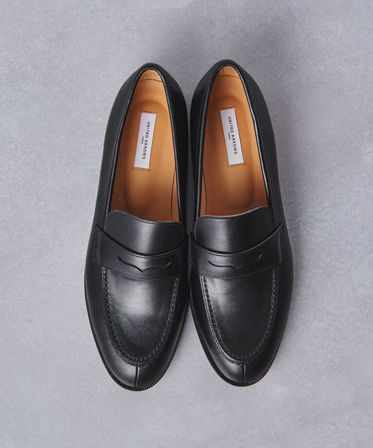 UNITED ARROWS「レザー コインローファー」|ローファー|BLACK