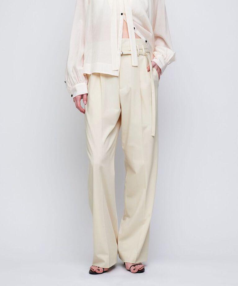 AEWEN MATOPH「＜AEWEN MATOPH＞ハイウエスト ベルトパンツ」|その他|OFF WHITE