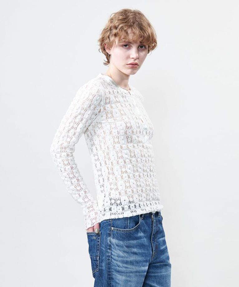 ASTRAET「＜ASTRAET＞レース ヘンリーネック カットソー」|Tシャツ・カットソー|