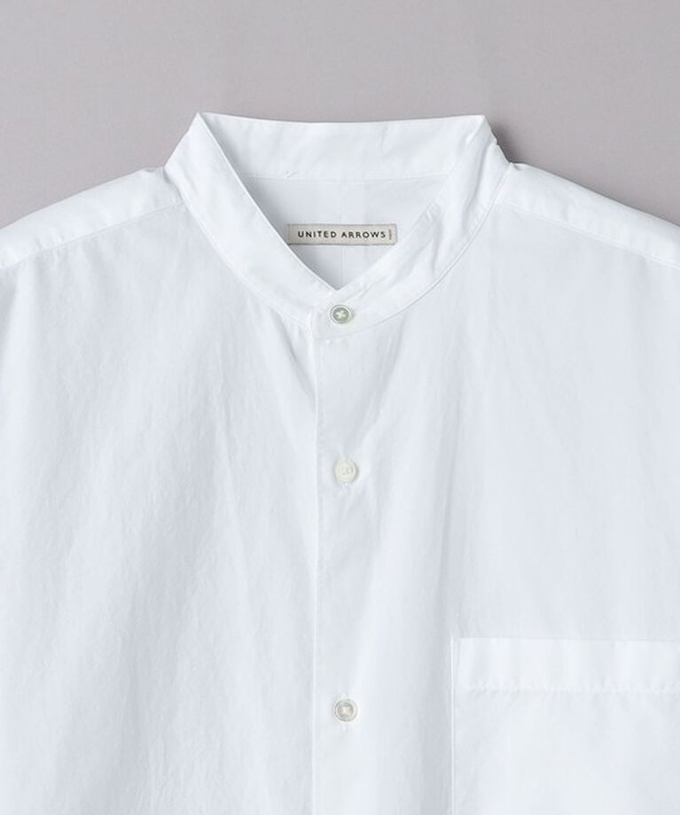 UNITED ARROWS「カリビアーナミルズ ポプリン バンドカラーシャツ」|シャツ・ブラウス|