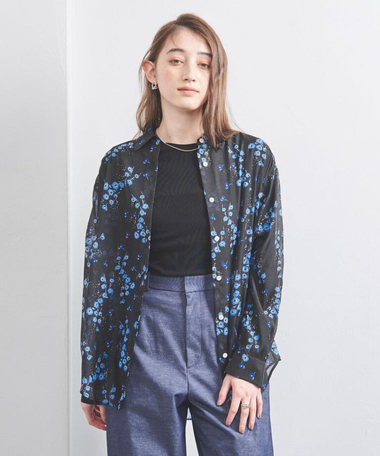 UNITED ARROWS「 オーガンジー プリントシャツ」|シャツ・ブラウス|