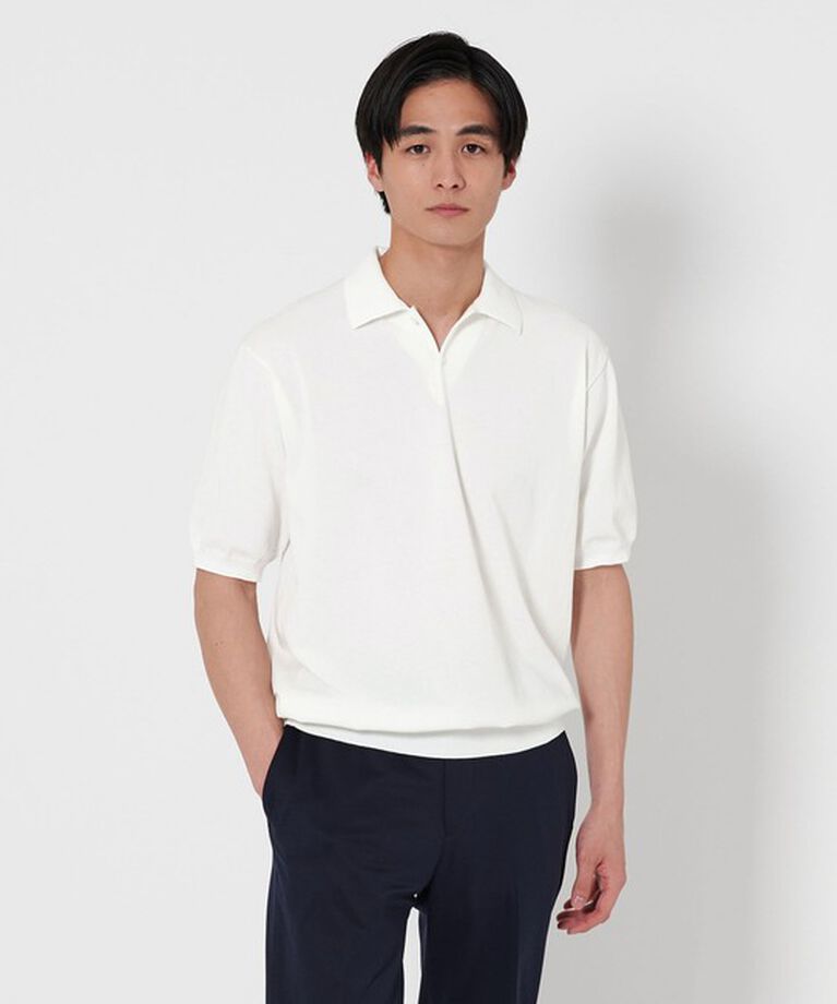 UNITED ARROWS「ショートスリーブ ニットポロシャツ UA COZY ーウォッシャブル・抗菌防臭ー」|ポロシャツ|