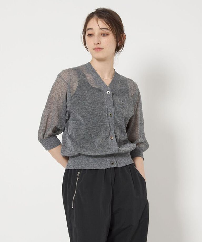 UNITED ARROWS「シアー Vネック カーディガン 5SL」|カーディガン|