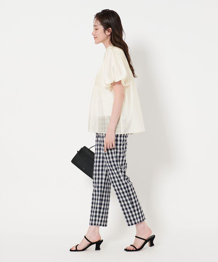 UNITED ARROWS「シルキーピンタック ショートスリーブ ブラウス」|シャツ・ブラウス|