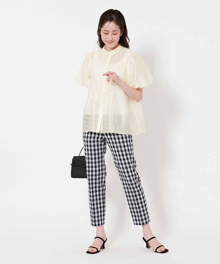 UNITED ARROWS「シルキーピンタック ショートスリーブ ブラウス」|シャツ・ブラウス|
