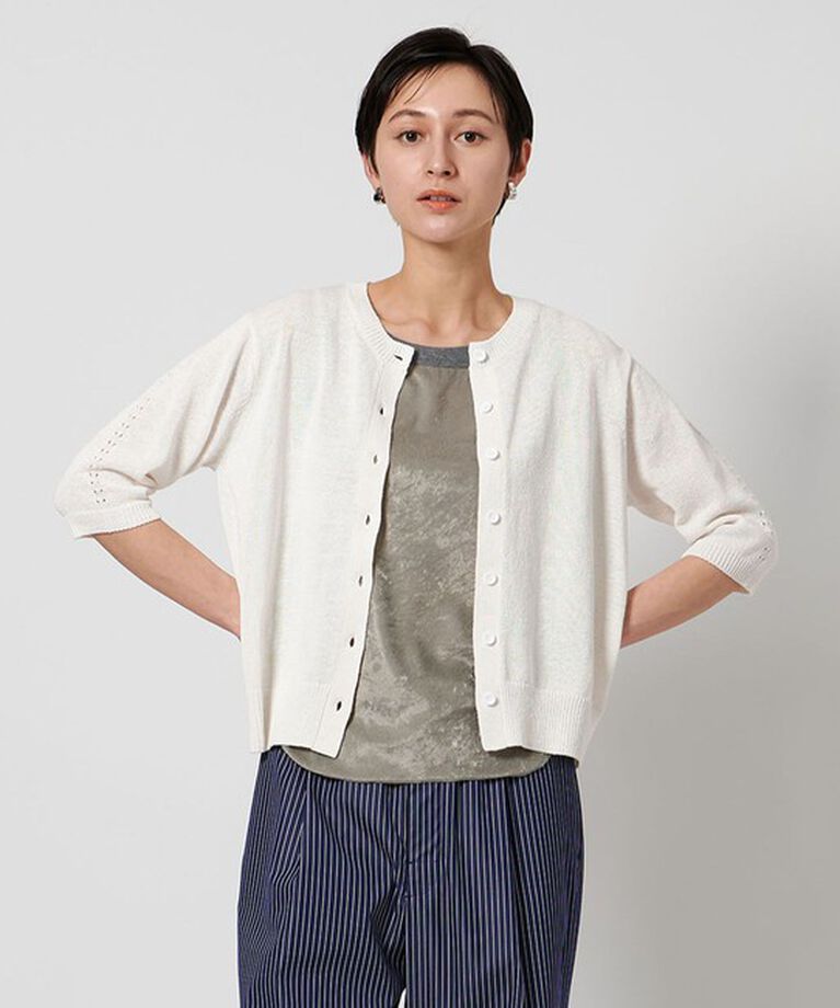 UNITED ARROWS「アイレット カーディガン」|カーディガン|