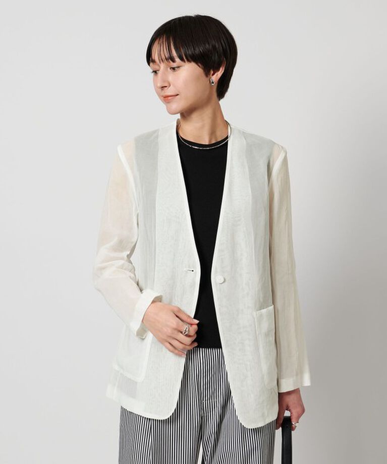 UNITED ARROWS「シアー ジャケット」|ノーカラージャケット|
