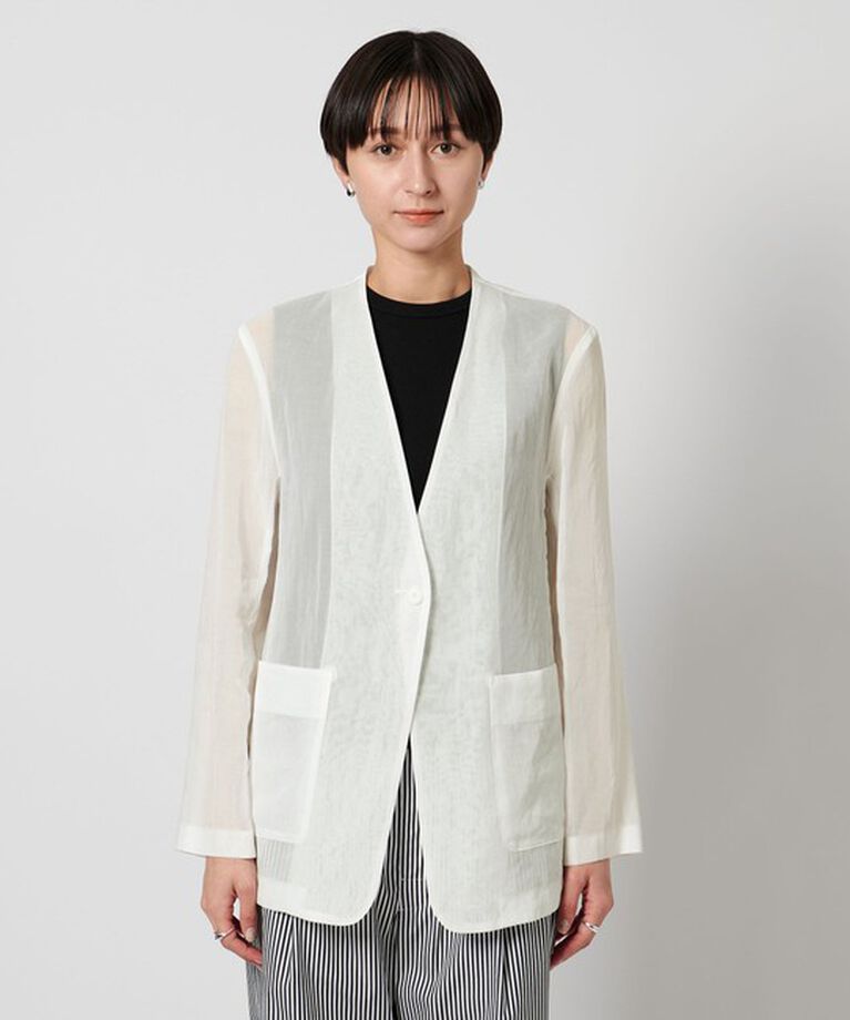 UNITED ARROWS「シアー ジャケット」|ノーカラージャケット|