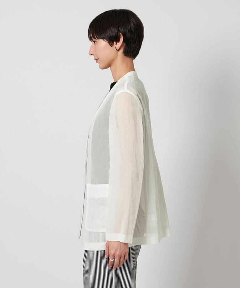 UNITED ARROWS「シアー ジャケット」|ノーカラージャケット|