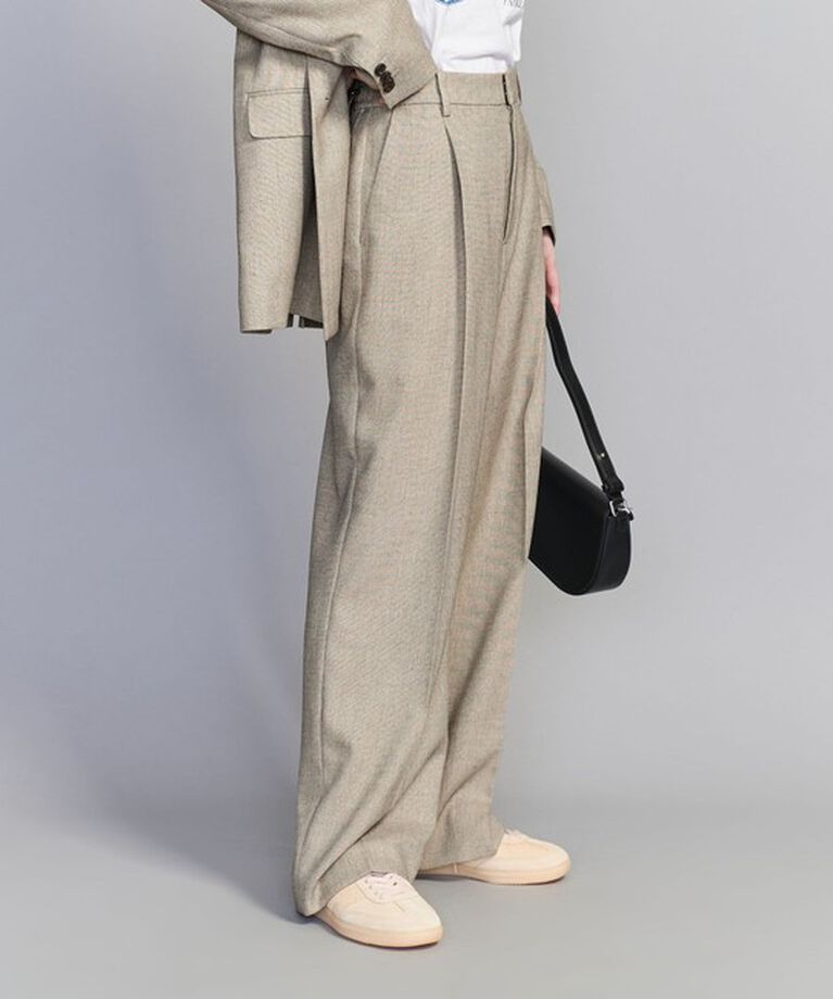 BEAUTY&YOUTH UNITED ARROWS「リネンライク バックゴムストレートパンツ -ウォッシャブル-」|スラックス|