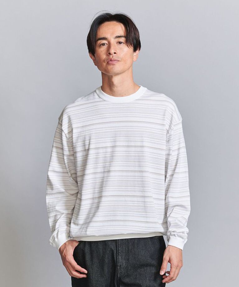 BEAUTY&YOUTH UNITED ARROWS「ギザコットン ピンボーダー クルーネック ニット」|ニット・セーター|