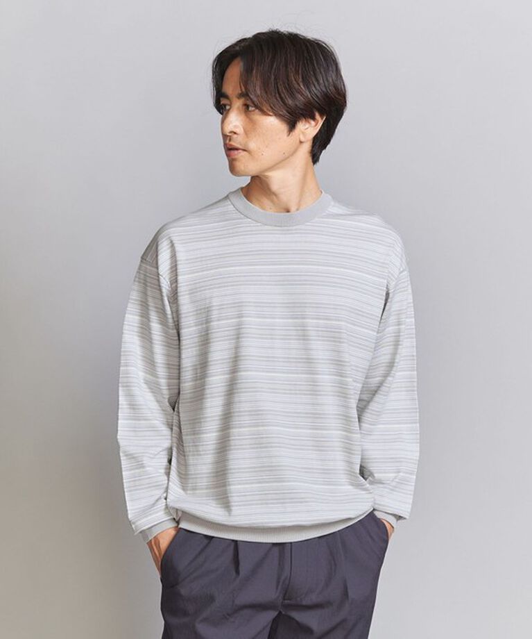 BEAUTY&YOUTH UNITED ARROWS「ギザコットン ピンボーダー クルーネック ニット」|ニット・セーター|