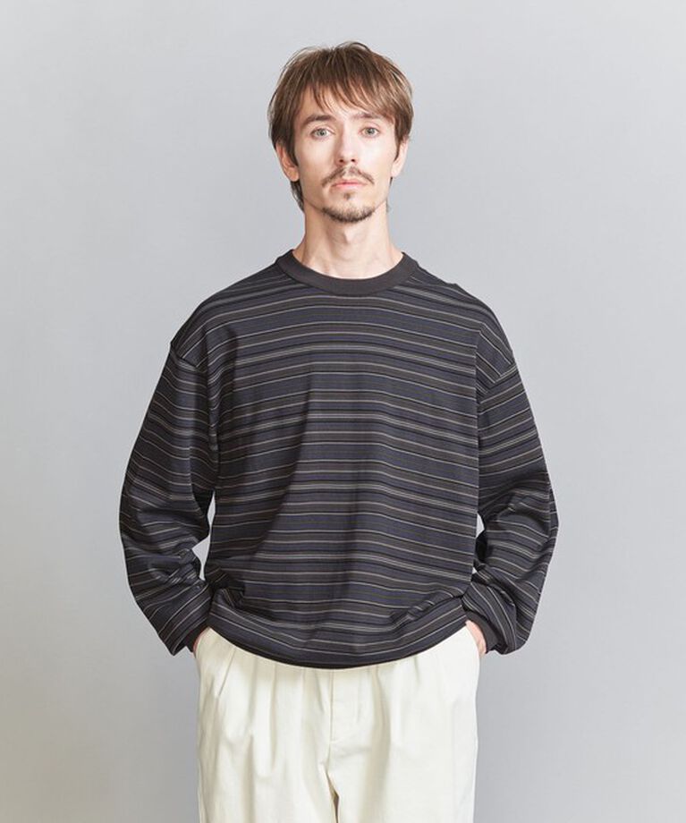 BEAUTY&YOUTH UNITED ARROWS「ギザコットン ピンボーダー クルーネック ニット」|ニット・セーター|