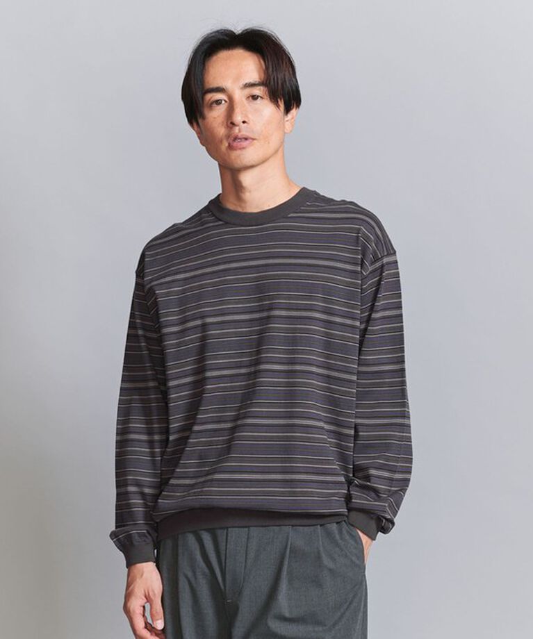 BEAUTY&YOUTH UNITED ARROWS「ギザコットン ピンボーダー クルーネック ニット」|ニット・セーター|