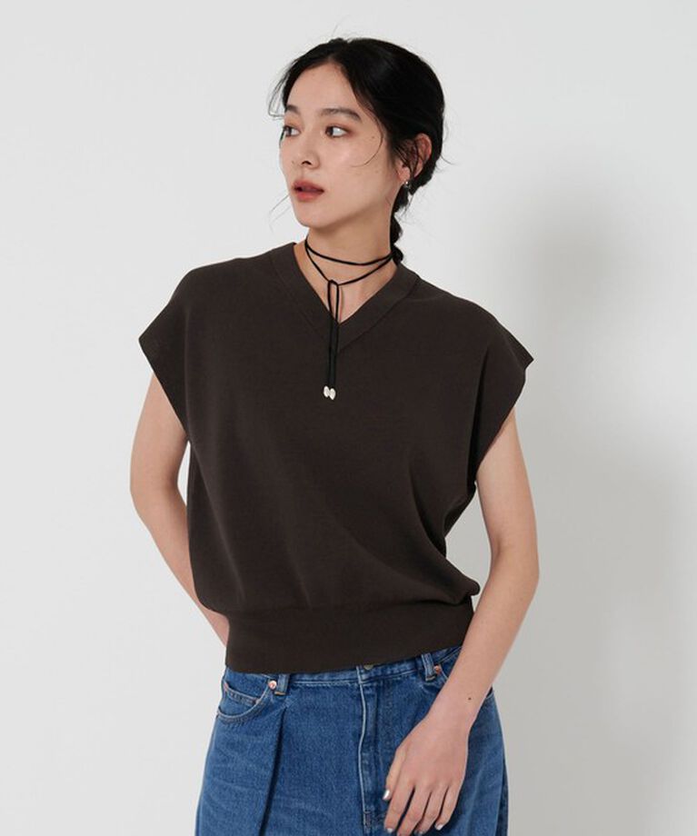 BEAUTY&YOUTH UNITED ARROWS「Vネック フレンチスリーブ ニット -ウォッシャブル-」|ニット・セーター|