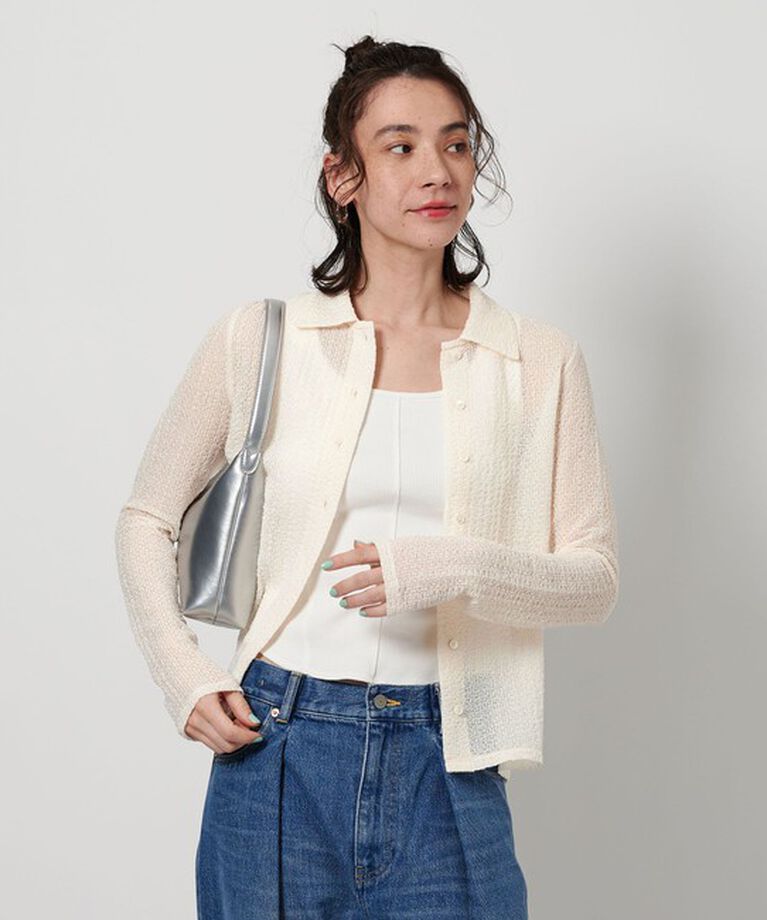 BEAUTY&YOUTH UNITED ARROWS「ラッセルレース レギュラーカラー シャツ」|カーディガン|